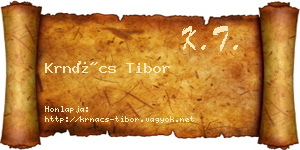 Krnács Tibor névjegykártya